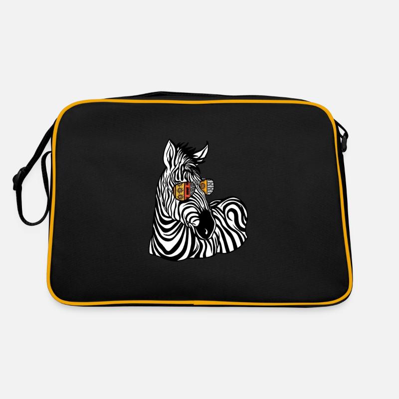 Zebra Geschenk Schwarz-weiß Safari Savanne Steppe Retro Tasche