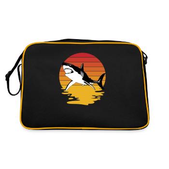 requin, grand requin blanc, requins, mégalodon, requin, requin marteau - Sac Retro - noir/or - Dos