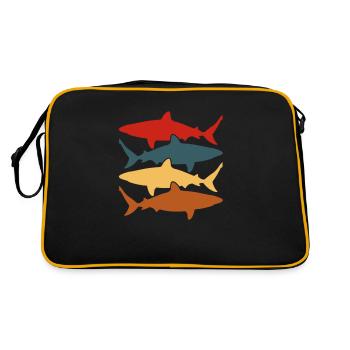 Requin Grand Requin Blanc Requin Mégalodon Requin Marteau Requin - Sac Retro - noir/or - Dos