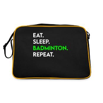 eat sleep badminton repeat - Retro Tasche - Schwarz/Gold - Hinten