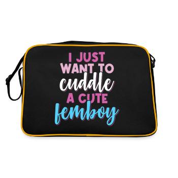 Femboy-Geschenk - Retro Tasche - Schwarz/Gold - Hinten
