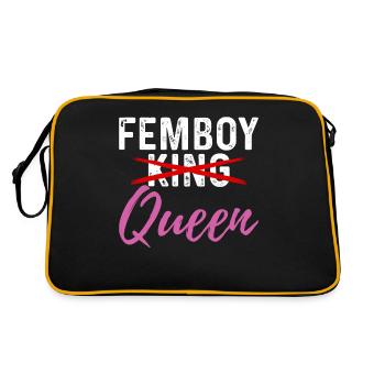 Drôle de cadeau Femboy - Sac Retro - noir/or - Dos