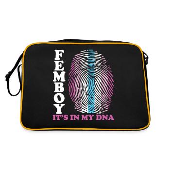 Lustiges Femboy-Flaggen-Geschenk - Retro Tasche - Schwarz/Gold - Hinten