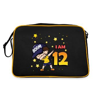 Boom J’ai 12 | Anniversaire Garçon | Fête du 12e anniversaire - Sac Retro - noir/or - Dos