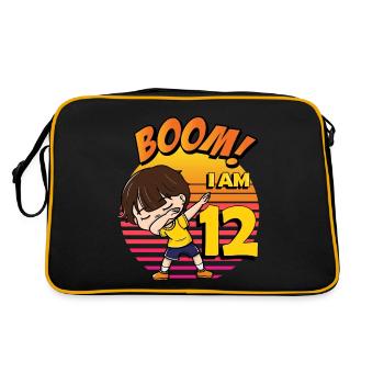 Boom J’ai 12 | Anniversaire Garçon | Fête du 12e anniversaire - Sac Retro - noir/or - Dos