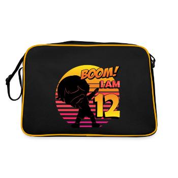 Boom J’ai 12 | Anniversaire Garçon | Fête du 12e anniversaire - Sac Retro - noir/or - Dos