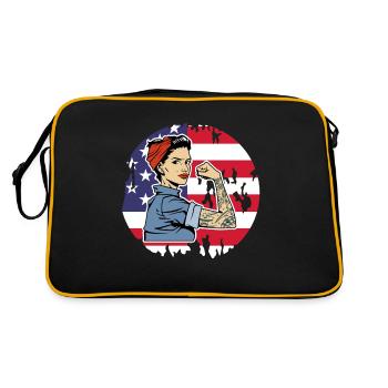 États-Unis Amérique Américain Américain - Sac Retro - noir/or - Dos