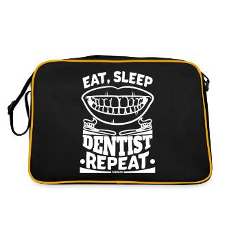 Eat Sleep Dentist Repeat Zahnarzt - Retro Bag - black/gold - Back