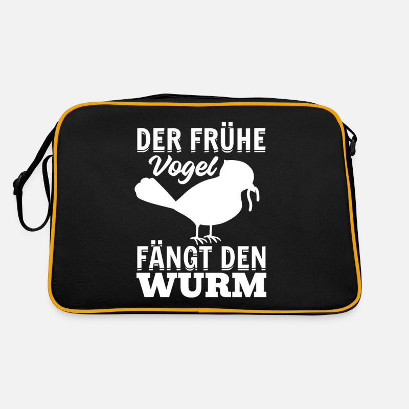 Der Frühe Vogel Fängt Den Wurm - Guten Morgen Retro Tasche