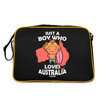 Just A Boy Who Loves Australia - Retro Bag - black/gold - Back