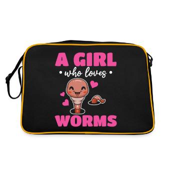 Compost Worm Cute Worm - A girl who worms - Retro Bag - black/gold - Back
