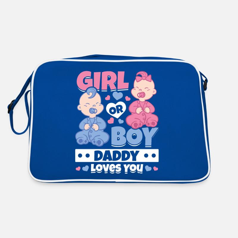 Mädchen oder Junge Papa liebt dich Neugeborenes Retro Tasche