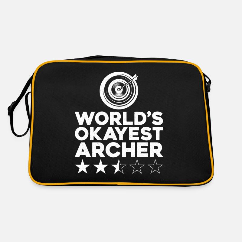 Archery Bow Archer Target World's - Retro Tasche - Schwarz/Gold