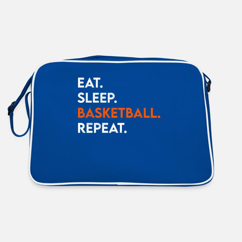 eat sleep basketball repeat Retro Tasche