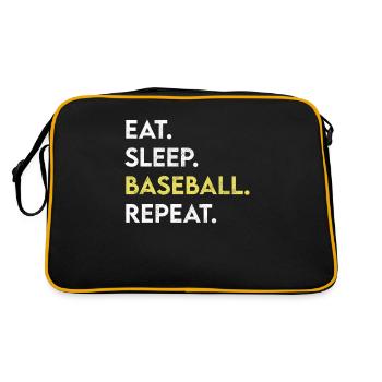 eat sleep baseball repeat - Retro Bag - black/gold - Back