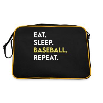 eat sleep baseball repeat - Retro Bag - black/gold - Back