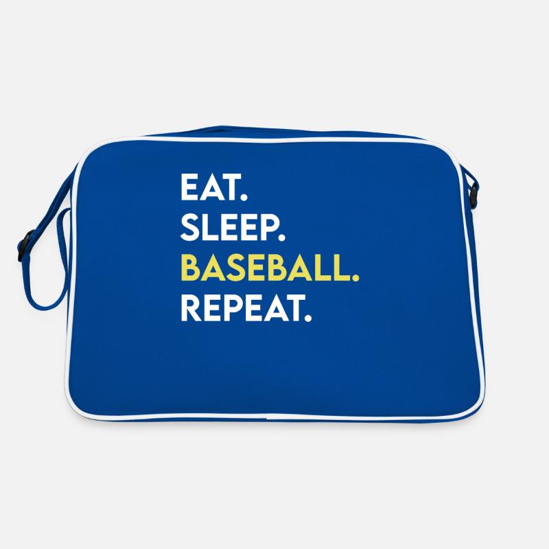 eat sleep baseball repeat Retro Bag