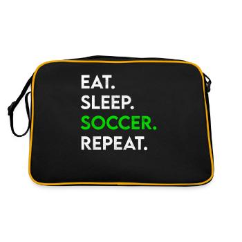 eat sleep soccer repeat - Retro Bag - black/gold - Back