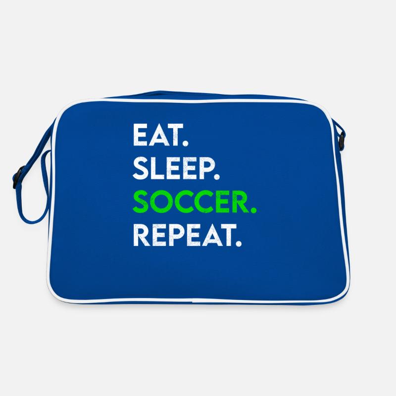 eat sleep soccer repeat Retro Tasche