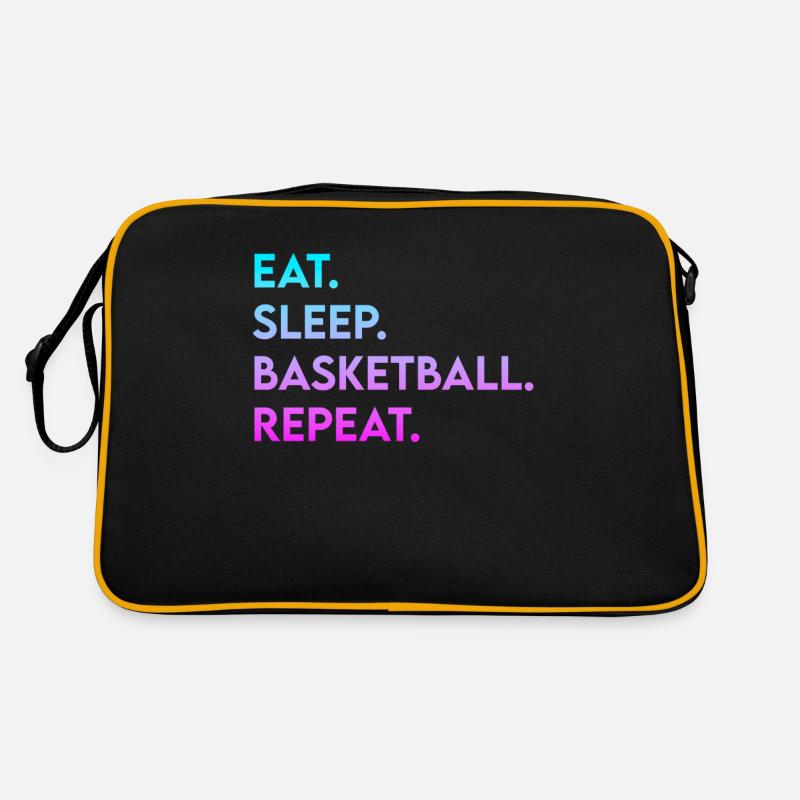 eat sleep basketball repeat Retro Tasche