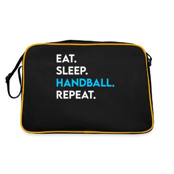 eat sleep handball repeat - Retro Tasche - Schwarz/Gold - Hinten