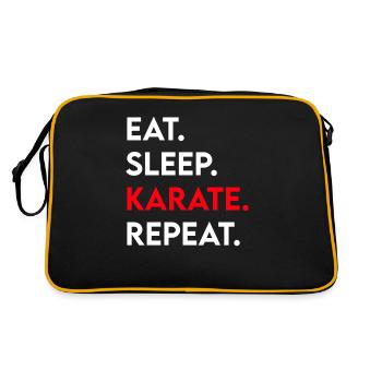 eat sleep karate repeat - Retro Tasche - Schwarz/Gold - Hinten
