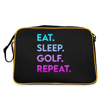 eat sleep golf repeat - Retro Tasche - Schwarz/Gold - Hinten