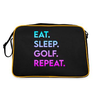 eat sleep golf repeat - Retro Bag - black/gold - Back