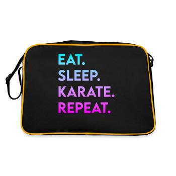 eat sleep karate repeat - Retro Bag - black/gold - Back