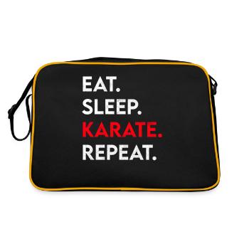 eat sleep karate repeat - Retro Bag - black/gold - Back