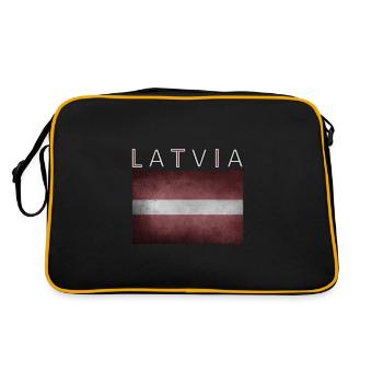 Lettonie Lettonie Riga Drapeau - Sac Retro - noir/or - Dos