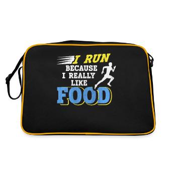 Je cours parce que j’aime beaucoup food Funny Runner - Sac Retro - noir/or - Dos