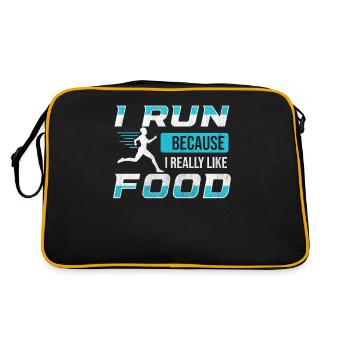 Je cours parce que j’aime beaucoup food Funny Runner - Sac Retro - noir/or - Dos