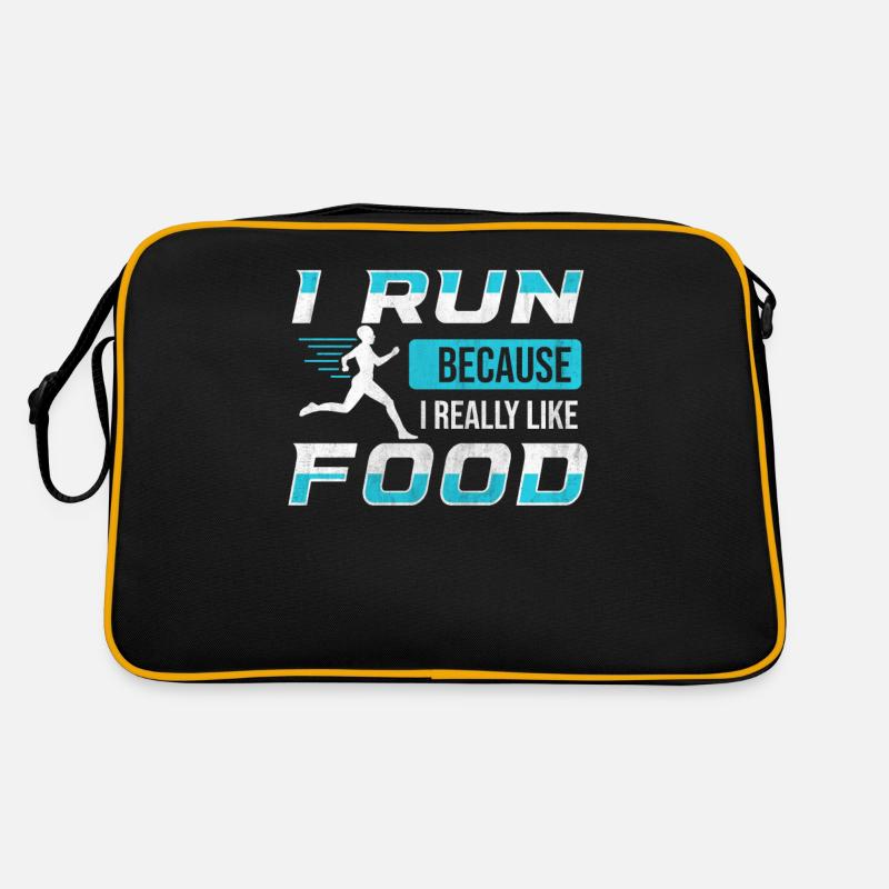 I Run Because I Really Like Food Funny Runner Retro Bag