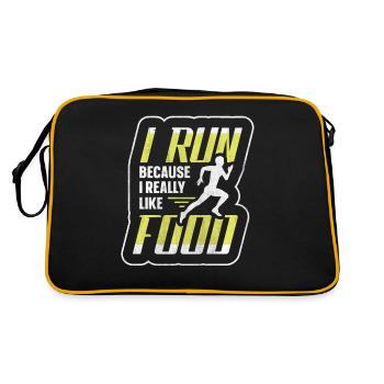 Je cours parce que j’aime beaucoup food Funny Runner - Sac Retro - noir/or - Dos