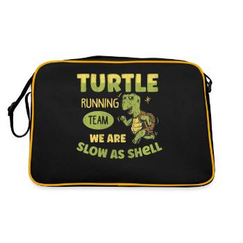 Turtle Running Team - We Are Slow As Shell Running - Retro Tasche - Schwarz/Gold - Hinten