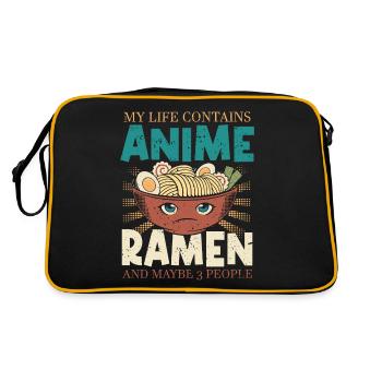 Mein Leben Enthält Anime-ramen Und Mai 3 Menschen - Retro Tasche - Schwarz/Gold - Hinten