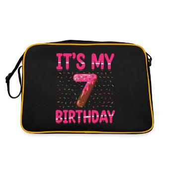 It's My 7th Birthday | Sprinkles Theme | - Retro Bag - black/gold - Back