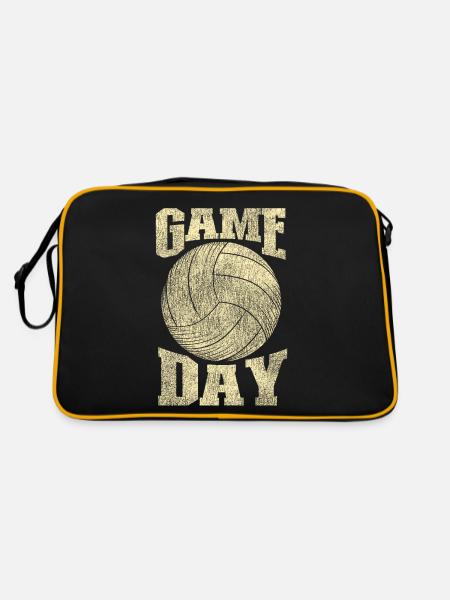 Volleyball Player Team Vintage - Retro Tasche - Schwarz/Gold - Hinten