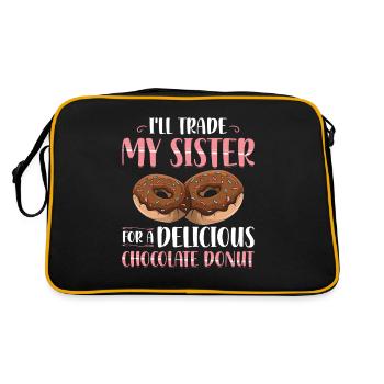 J’échange ma sœur contre des beignets | Beignet - Sac Retro - noir/or - Dos