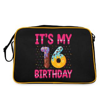 C’est mon 16e anniversaire | Saupoudrer des | à thème - Sac Retro - noir/or - Dos