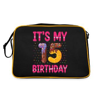C’est mon 15e anniversaire | Saupoudrer des | à thème - Sac Retro - noir/or - Dos