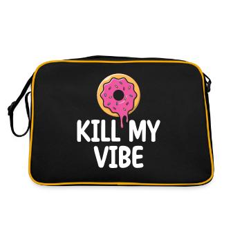 Donut Kill My Vibe | Donut Lover Tshirt | Drôle - Sac Retro - noir/or - Dos