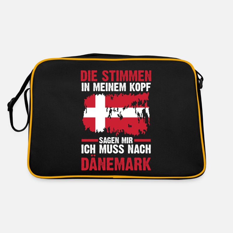 Skandinavien Dänemark Däne Dänisch - Retro Tasche - Schwarz/Gold
