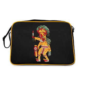 Xipe Totec Dieu Aztèque Nahuatl Maya Inca Tol - Sac Retro - noir/or - Dos