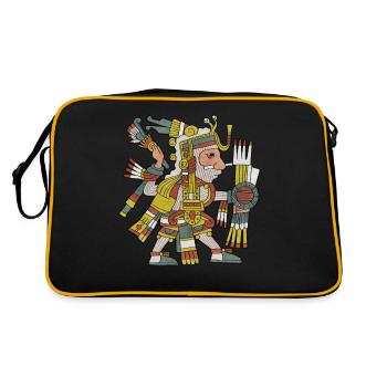 Mixcoatl Aztekengott Wolkenschlange Maya Inka Tolt - Retro Tasche - Schwarz/Gold - Hinten