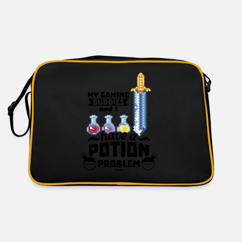 Gaming - Retro Tasche - Schwarz/Gold