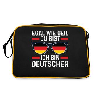 Deutscher Deutsches Deutschland - Retro Tasche - Schwarz/Gold - Hinten