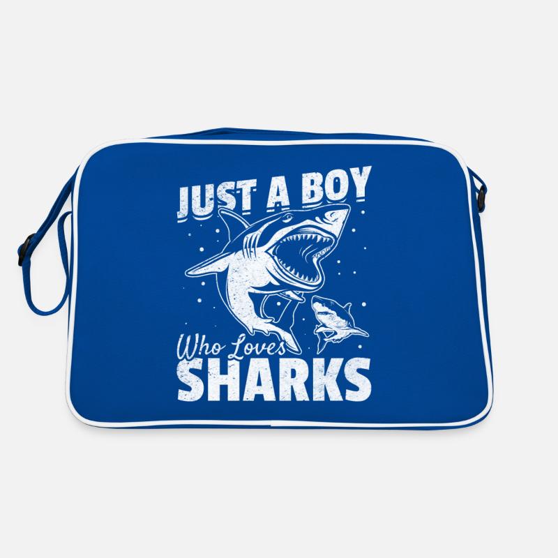 Great White Shark Sharkfish Ich bin nur ein Junge, Retro Tasche