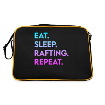 eat sleep rafting repeat - Retro Tasche - Schwarz/Gold - Hinten